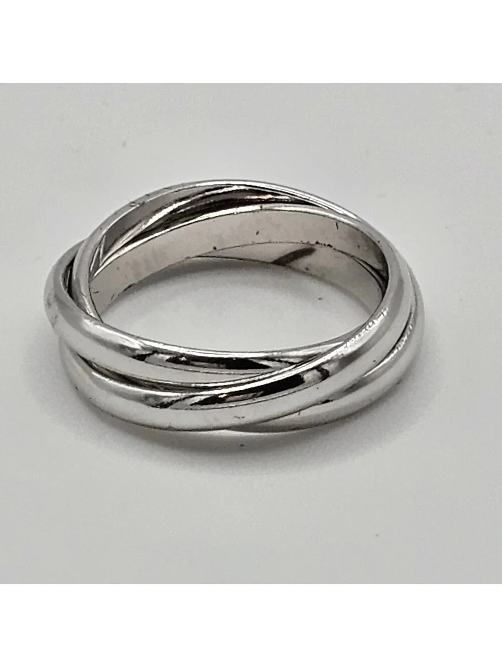 925 Sterling Silver Triple Wave Crossover Ring Modernist Statement 7.5